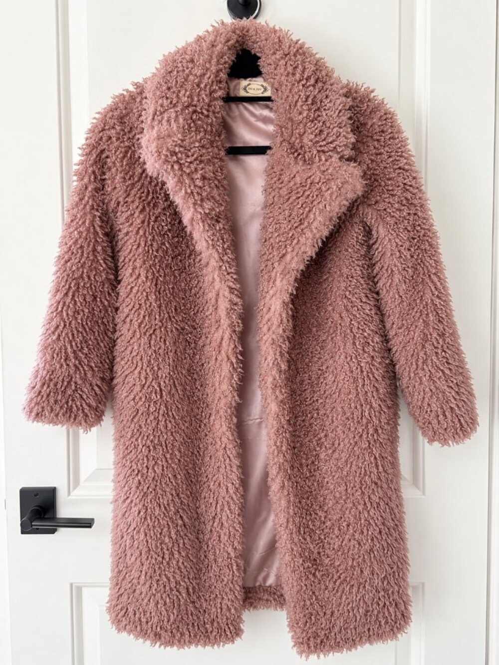 Mia Joy Joyfolie Dusty Rose Faux Shearling Teddy Coat Girls Size 12